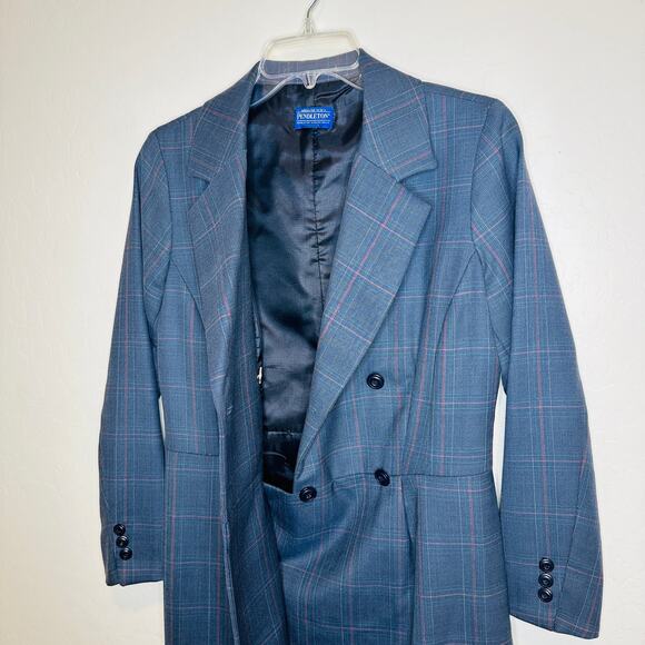 Vintage Pendleton Double Breasted Plaid Wool Coat Dress Size 6 Made in the USA - Picture 5 of 9